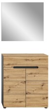 Garderoben-Set >Canu< in Basalt Grau / Artisan - 80x190x37cm (BxHxT)