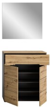 Garderoben-Set >Canu< in Basalt Grau / Artisan - 80x190x37cm (BxHxT)