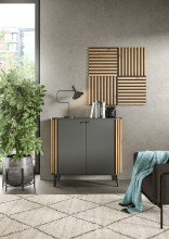 Schallschutzpaneel >Silence< in Anthrazit / Artisan Eiche - 40x40x2 (BxHxT)