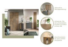 Schallschutzpaneel >Silence< in Anthrazit / Artisan Eiche - 40x120x2 (BxHxT)