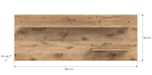 Wandboard >Woody< in Nox Oak - 160x60x20cm (BxHxT)