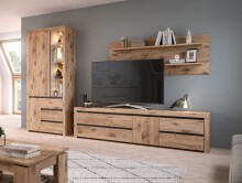Wandboard >Woody< in Nox Oak - 160x60x20cm (BxHxT)