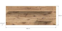 Wandboard >Woody< in Nox Oak - 160x60x20cm (BxHxT)