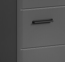 Waschbeckenunterschrank >Soft< in Grau Hochglanz - 60x56x34cm (BxHxT)