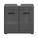 Waschbeckenunterschrank >Soft< in Grau Hochglanz - 60x56x34cm (BxHxT)