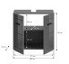 Waschbeckenunterschrank >Soft< in Grau Hochglanz - 60x56x34cm (BxHxT)