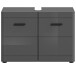 Waschbeckenunterschrank >Soft< in Grau Hochglanz - 80x56x34cm (BxHxT)