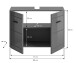 Waschbeckenunterschrank >Soft< in Grau Hochglanz - 80x56x34cm (BxHxT)