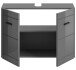 Waschbeckenunterschrank >Soft< in Grau Hochglanz - 80x56x34cm (BxHxT)