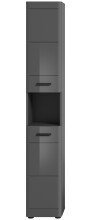 Hochschrank >Soft< in Grau Hochglanz - 30x180x30cm (BxHxT)
