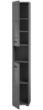 Hochschrank >Soft< in Grau Hochglanz - 30x180x30cm (BxHxT)