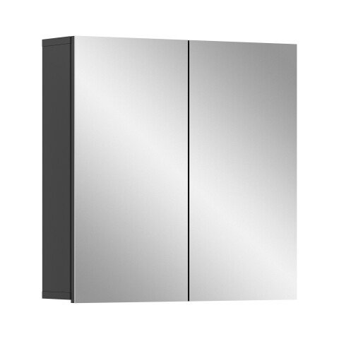 Badezimmerspiegelschrank >Soft< in Grau - 60x60x15cm (BxHxT)