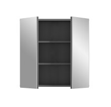 Badezimmerspiegelschrank >Soft< in Grau - 60x60x15cm (BxHxT)