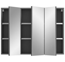 Badezimmerspiegelschrank >Soft< in Grau - 80x60x15cm (BxHxT)