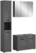 Badezimmer-Set >Soft< in Grau Hochglanz - 125x190x34cm (BxHxT)