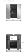Badezimmer-Set >Soft< in Grau Hochglanz - 60x190x34cm (BxHxT)