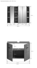 Badezimmer-Set >Soft< in Grau Hochglanz - 80x190x34cm (BxHxT)