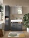 Badezimmer-Set >Soft< in Grau Hochglanz - 80x190x34cm (BxHxT)