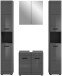 Badezimmer-Set >Soft< in Grau Hochglanz - 150x190x34cm (BxHxT)