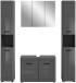 Badezimmer-Set >Soft< in Grau Hochglanz - 170x190x34cm (BxHxT)