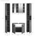 Badezimmer-Set >Soft< in Grau Hochglanz - 170x190x34cm (BxHxT)