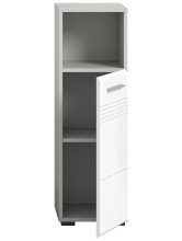 Hochschrank >Copa< in Hellgrau / Weiß Hochglanz - 30x95x30cm (BxHxT)