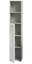 Hochschrank >Copa< in Hellgrau / Weiß Hochglanz - 30x150x30cm (BxHxT)
