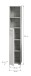 Hochschrank >Copa< in Hellgrau / Weiß Hochglanz - 30x150x30cm (BxHxT)