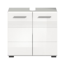 Waschbeckenunterschrank >Copa< in Hellgrau / Weiß Hochglanz - 60x56x32cm (BxHxT)