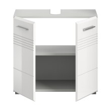 Waschbeckenunterschrank >Copa< in Hellgrau / Weiß Hochglanz - 60x56x32cm (BxHxT)