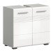 Waschbeckenunterschrank >Copa< in Hellgrau / Weiß Hochglanz - 60x56x32cm (BxHxT)