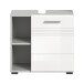 Waschbeckenunterschrank >Copa< in Hellgrau / Weiß Hochglanz - 60x56x32cm (BxHxT)