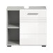 Waschbeckenunterschrank >Copa< in Hellgrau / Weiß Hochglanz - 60x56x32cm (BxHxT)