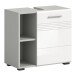 Waschbeckenunterschrank >Copa< in Hellgrau / Weiß Hochglanz - 60x56x32cm (BxHxT)
