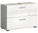 Waschbeckenunterschrank >Copa< in Hellgrau / Weiß Hochglanz - 80x56x32cm (BxHxT)