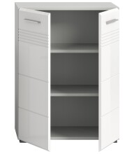 Midischrank >Copa< in Hellgrau / Weiß Hochglanz - 60x80x30cm (BxHxT)