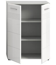 Midischrank >Copa< in Hellgrau / Weiß Hochglanz - 60x80x30cm (BxHxT)