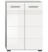 Midischrank >Copa< in Hellgrau / Weiß Hochglanz - 60x80x30cm (BxHxT)
