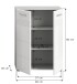 Midischrank >Copa< in Hellgrau / Weiß Hochglanz - 60x80x30cm (BxHxT)