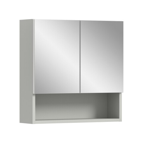 Badezimmerspiegelschrank >Copa< in Hellgrau - 55x55x17cm (BxHxT)