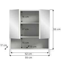 Badezimmerspiegelschrank >Copa< in Hellgrau - 55x55x17cm (BxHxT)