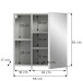 Badezimmerspiegelschrank >Copa< in Hellgrau - 55x55x17cm (BxHxT)