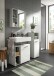 Badezimmerspiegelschrank >Copa< in Hellgrau - 55x55x17cm (BxHxT)