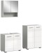 Badezimmer-Set >Copa< in Hellgrau / Weiß Hochglanz - 135x190x32cm (BxHxT)