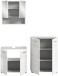 Badezimmer-Set >Copa< in Hellgrau / Weiß Hochglanz - 135x190x32cm (BxHxT)