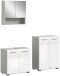 Badezimmer-Set >Copa< in Hellgrau / Weiß Hochglanz - 135x190x32cm (BxHxT)