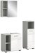 Badezimmer-Set >Copa< in Hellgrau / Weiß Hochglanz - 105x190x32cm (BxHxT)
