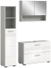 Badezimmer-Set >Copa< in Hellgrau / Weiß Hochglanz - 125x190x32cm (BxHxT)