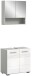 Badezimmer-Set >Copa< in Hellgrau / Weiß Hochglanz - 60x190x32cm (BxHxT)