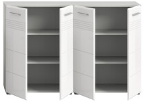 Badezimmer-Set >Copa< in Hellgrau / Weiß Hochglanz - 120x80x32cm (BxHxT)